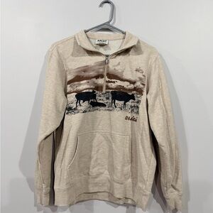 Ariat Women's Beige Cow Print Sweatshirt